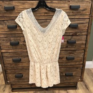 NWT Xhilaration Beige Lace Romper In Size Small